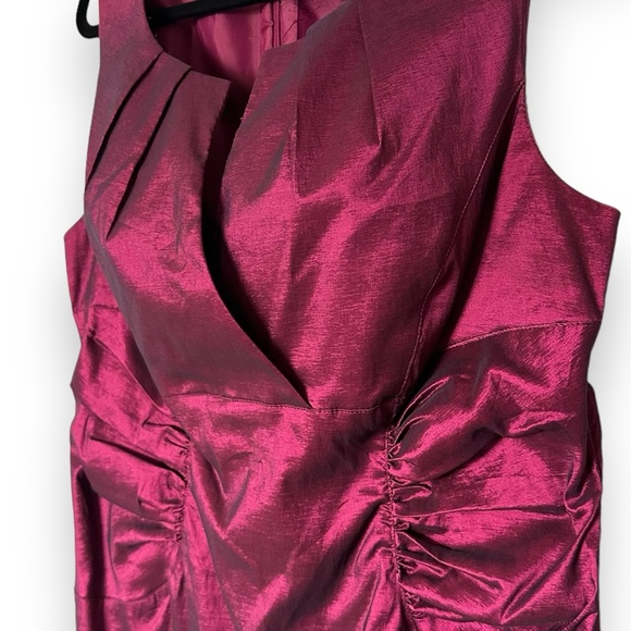 043. Anthropologie Adrianna Papell 16 Taffeta Plum Mother of the Bride Gown - Picture 6 of 10